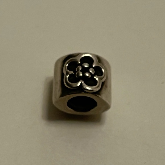 Retired Pandora Floral Block Charm - Picture 3 of 5
